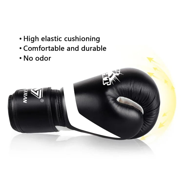 AIBEIJIAN 8oz Sports Boxing Gloves Muay Thai MMA Training Workout Kickboxing PU Mitts