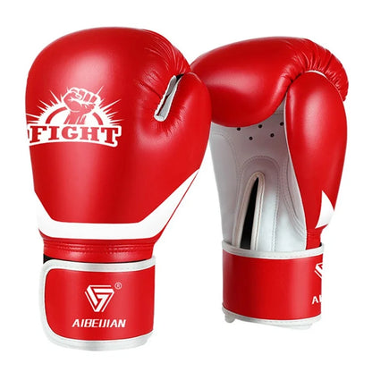 AIBEIJIAN 8oz Sports Boxing Gloves Muay Thai MMA Training Workout Kickboxing PU Mitts