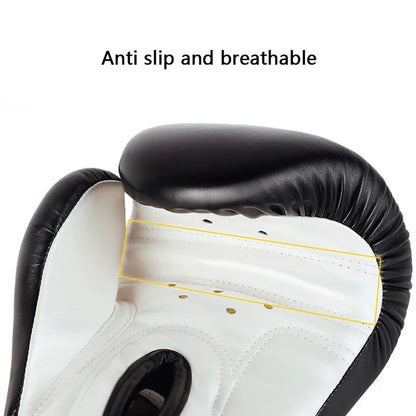 AIBEIJIAN 8oz Sports Boxing Gloves Muay Thai MMA Training Workout Kickboxing PU Mitts