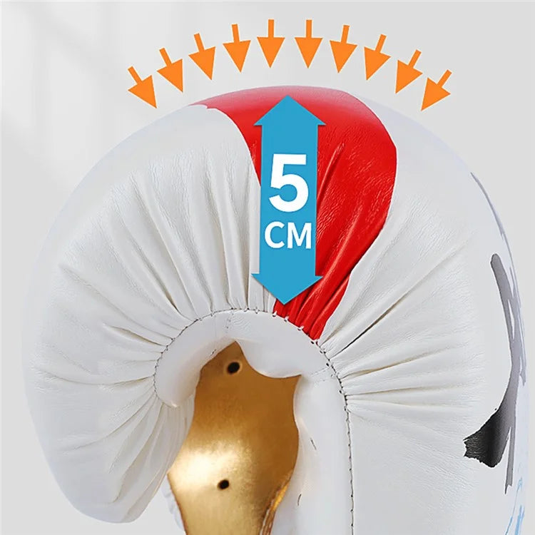 AIBEIJIAN 12oz Adult PU Leather Boxing Gloves Breathable Muay Thai Kickboxing Training Mitts