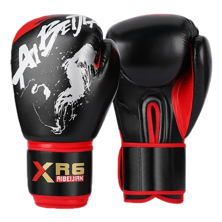 AIBEIJIAN 12oz Adult PU Leather Boxing Gloves Breathable Muay Thai Kickboxing Training Mitts