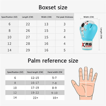 AIBEIJIAN 6oz PU Leather Children Kickboxing Protective Glove Punching Training Kids Boxing Gloves