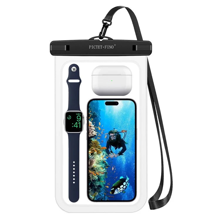 PICTET.FINO RH19 XL 10-inch Phone IPX8 Waterproof Bag Watch Headphone Pouch