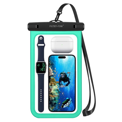 PICTET.FINO RH19 XL 10-inch Phone IPX8 Waterproof Bag Watch Headphone Pouch