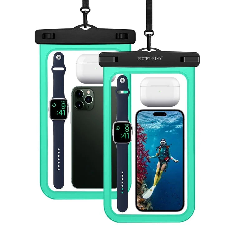 PICTET.FINO RH19 XL 10-inch Phone IPX8 Waterproof Bag Watch Headphone Pouch