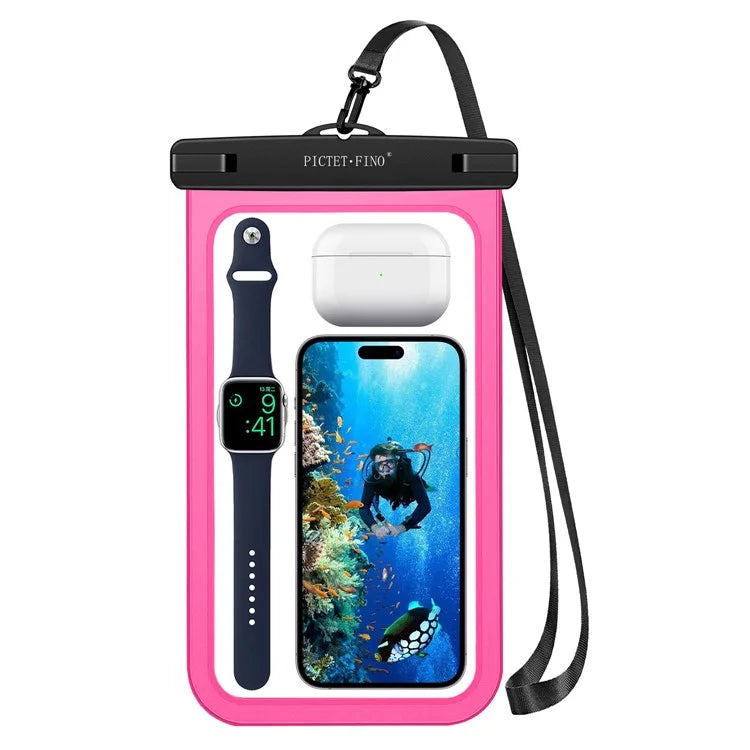 PICTET.FINO RH19 XL 10-inch Phone IPX8 Waterproof Bag Watch Headphone Pouch