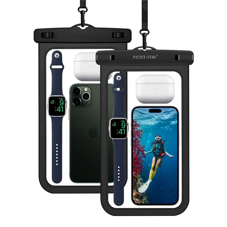 PICTET.FINO RH19 XL 10-inch Phone IPX8 Waterproof Bag Watch Headphone Pouch