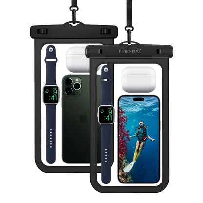 PICTET.FINO RH19 XL 10-inch Phone IPX8 Waterproof Bag Watch Headphone Pouch