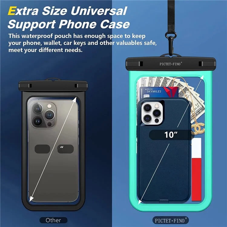 PICTET.FINO RH19 XL 10-inch Phone IPX8 Waterproof Bag Watch Headphone Pouch
