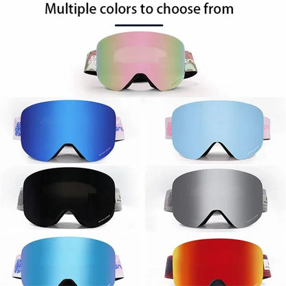 SNOWLEDGE HB-197B Sports Magnetic Ski Goggles Boardless Double Layer Anti-Fog Ski Glasses Skiing Gear