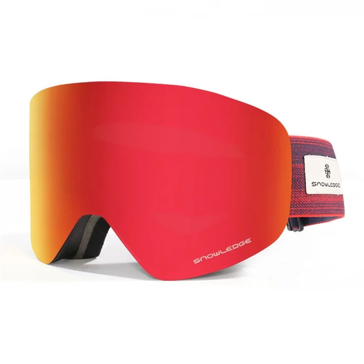 SNOWLEDGE HB-197B Sports Magnetic Ski Goggles Boardless Double Layer Anti-Fog Ski Glasses Skiing Gear