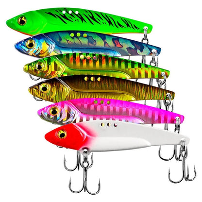 DW467 5Pcs Metal Simulation Bait Long Shot Fishing Lures with Dual Hook