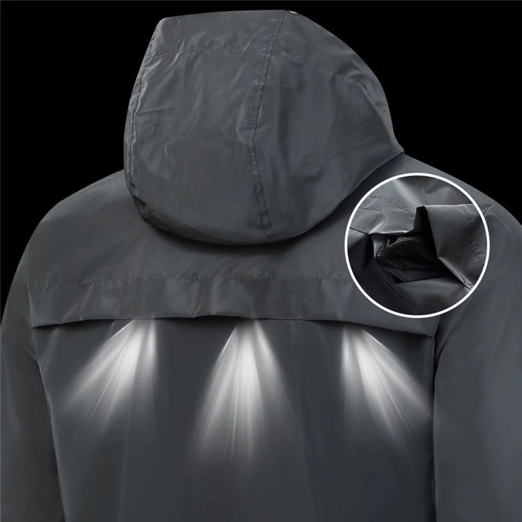 WOSAWE BT235 Color Reflective Motorcycle Riding Hooded Coat Windproof Long Sleeve Top