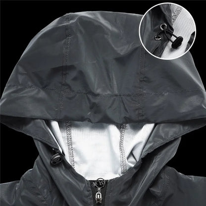 WOSAWE BT235 Color Reflective Motorcycle Riding Hooded Coat Windproof Long Sleeve Top