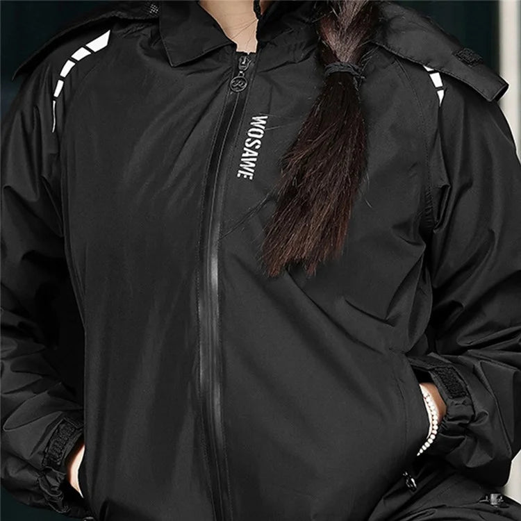 WOSAWE BH212 Waterproof Women Cycling Raincoat Hooded Jacket Bicycle Raincoat