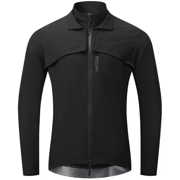 WOSAWE BH232 Men Cycling Zipper Jacket Windproof Sport Coat with Removable Sleeves