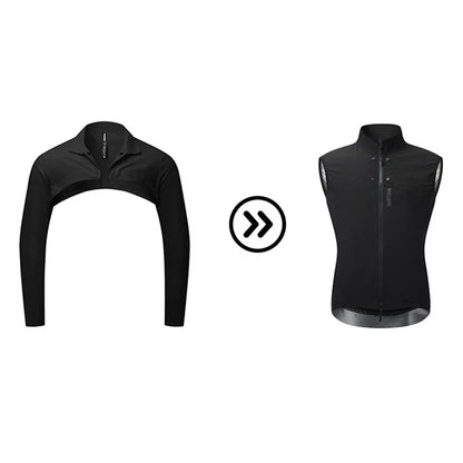 WOSAWE BH232 Men Cycling Zipper Jacket Windproof Sport Coat with Removable Sleeves