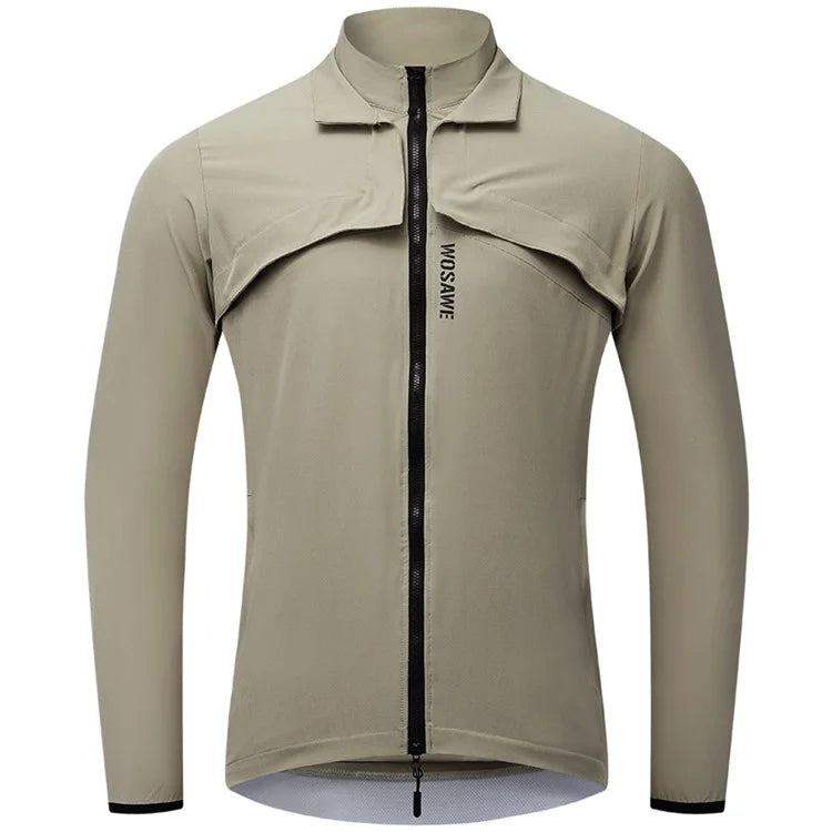 WOSAWE BH232 Men Cycling Zipper Jacket Windproof Sport Coat with Removable Sleeves