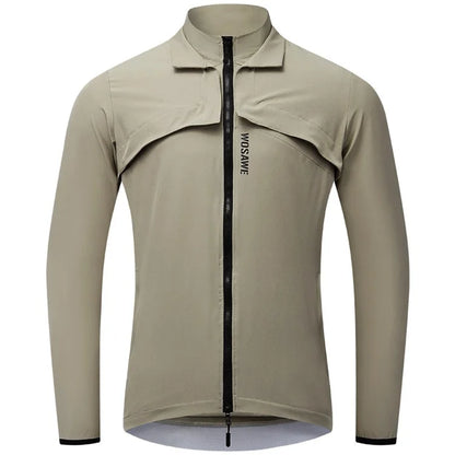 WOSAWE BH232 Men Cycling Zipper Jacket Windproof Sport Coat with Removable Sleeves