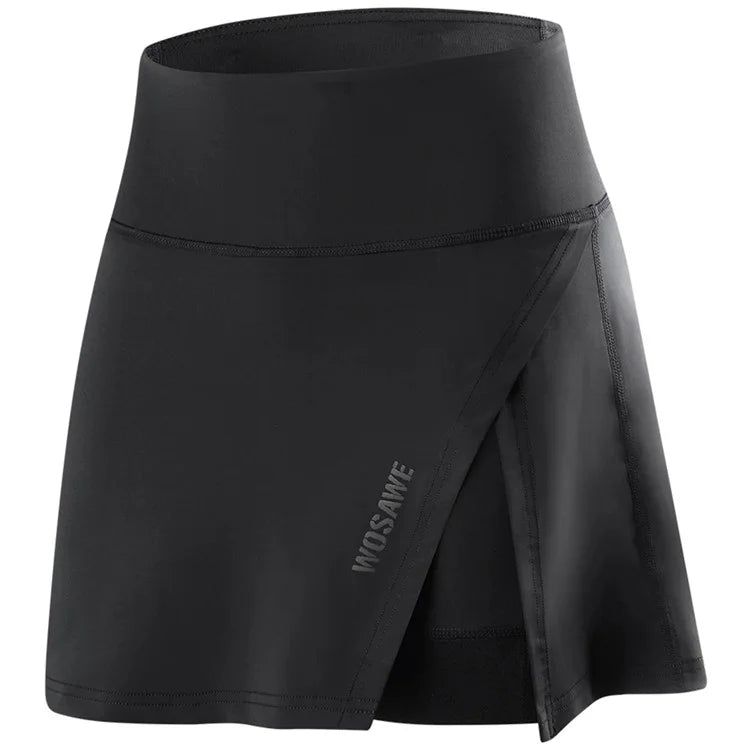 WOSAWE BE116-B Summer Breathable Women Cycling Pantskirt 5D Silicone Pad Shorts, Black