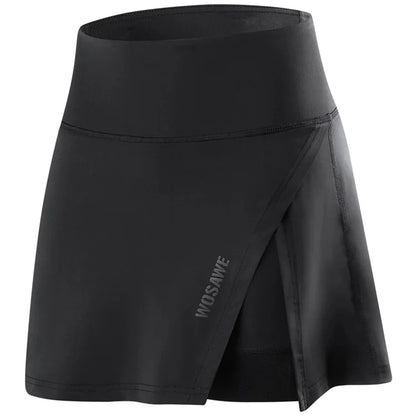 WOSAWE BE116-B Summer Breathable Women Cycling Pantskirt 5D Silicone Pad Shorts, Black