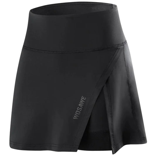 WOSAWE BE116-B Summer Breathable Women Cycling Pantskirt 5D Silicone Pad Shorts, Black