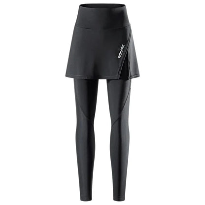 WOSAWE BT112 Women Cycling Pants with Skirt 5D Padded Breathable MTB Biking Tights, Thin Type