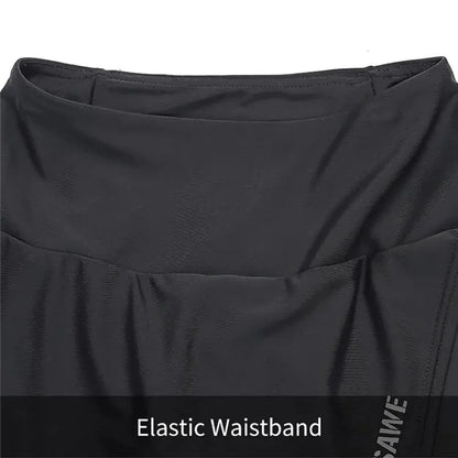 WOSAWE BT112 Women Cycling Pants with Skirt 5D Padded Breathable MTB Biking Tights, Thin Type