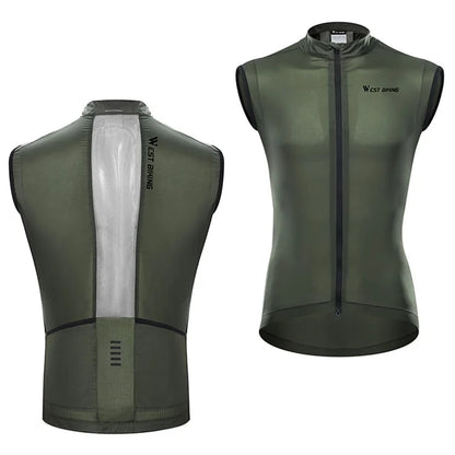 WEST BIKING YP0206171 Unisex Cycling Zipper Vest Windproof Breathable Sleeveless Top