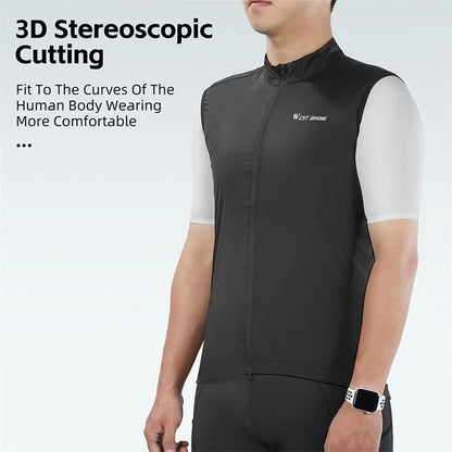 WEST BIKING YP0206171 Unisex Cycling Zipper Vest Windproof Breathable Sleeveless Top