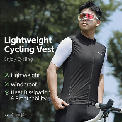 WEST BIKING YP0206171 Unisex Cycling Zipper Vest Windproof Breathable Sleeveless Top