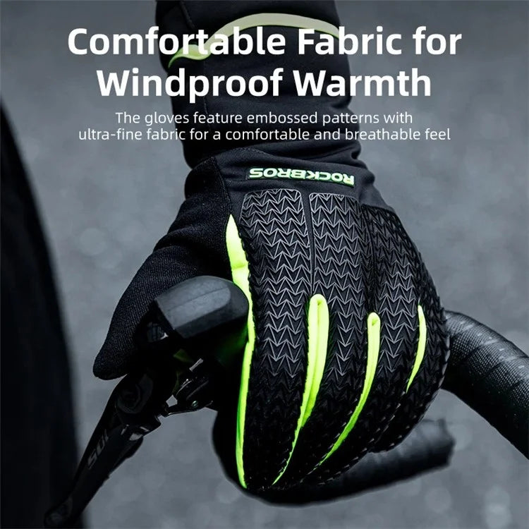 ROCKBROS S339 1 Pair Winter Gloves Touch Screen Cycling Bike Gloves Cotton Windproof Gloves
