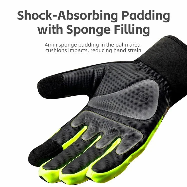 ROCKBROS S335 1 Pair Bicycle Gloves Full Finger Touch Screen Bike Gloves Winter Warm Gloves