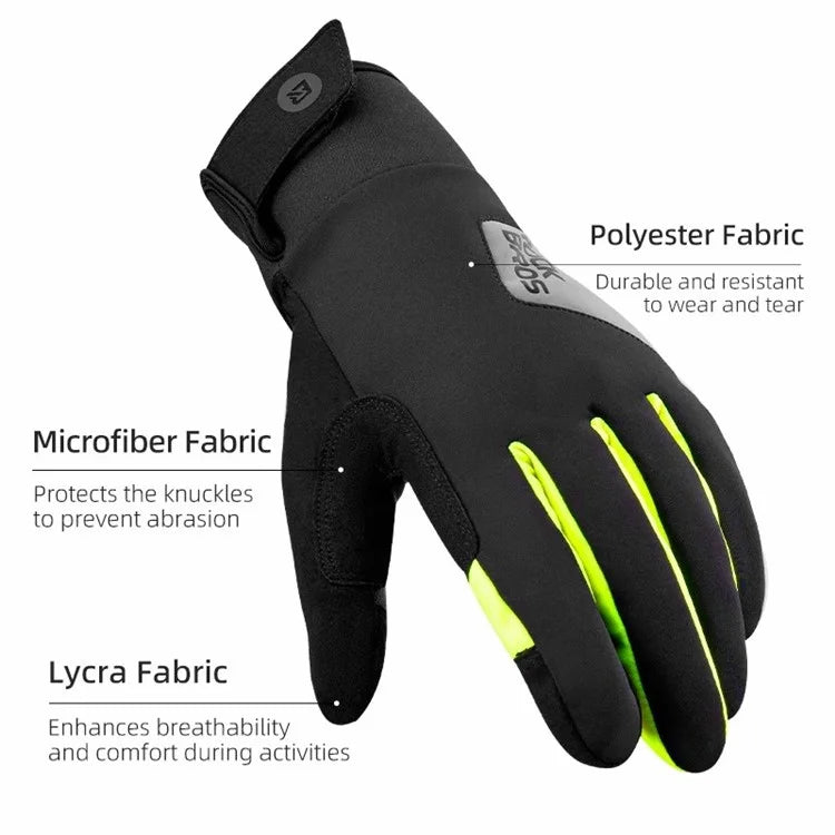 ROCKBROS S335 1 Pair Bicycle Gloves Full Finger Touch Screen Bike Gloves Winter Warm Gloves