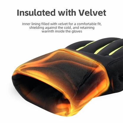 ROCKBROS S335 1 Pair Bicycle Gloves Full Finger Touch Screen Bike Gloves Winter Warm Gloves