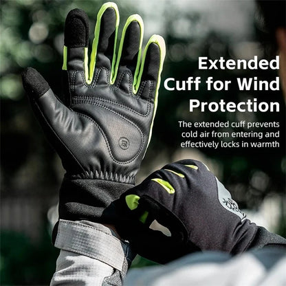 ROCKBROS S335 1 Pair Bicycle Gloves Full Finger Touch Screen Bike Gloves Winter Warm Gloves