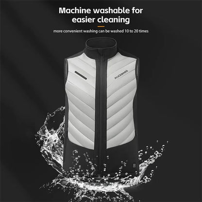ROCKBROS YPW045 Heated Vest Thermal Warm Electric Bike Vest Tops 3-Speed Adjustment Bicycle Vest