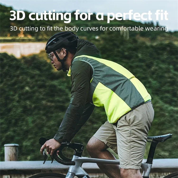 ROCKBROS YPW054 Reflective Vest Polyester Night Safety Jacket for Outdoor Cycling Running