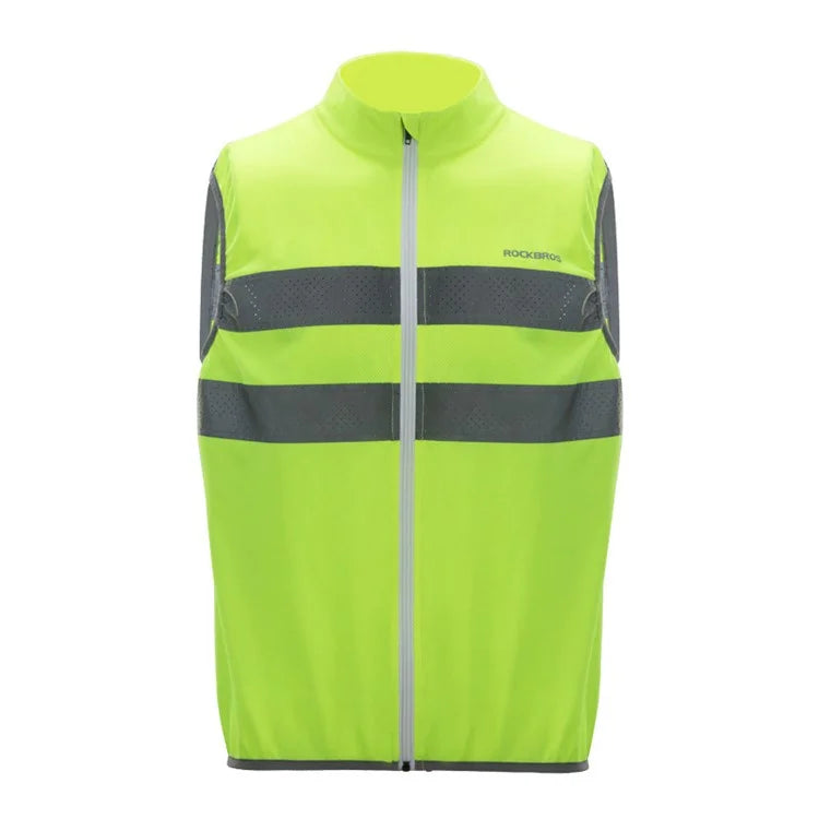 ROCKBROS YPW054 Reflective Vest Polyester Night Safety Jacket for Outdoor Cycling Running