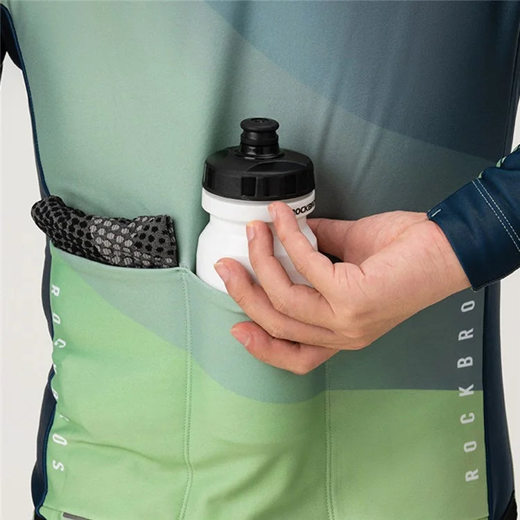 ROCKBROS Cycling Clothing Sets Long Sleeve Top Cycling Jersey Bike Outfit Bib Pants Built-In Foam Padded, Shoulder Strap Type
