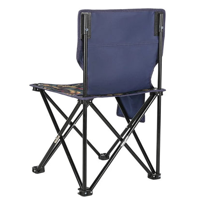 Size L Portable Folding Chair Metal+Oxford Cloth Outdoor Camping Fishing Backrest Chair