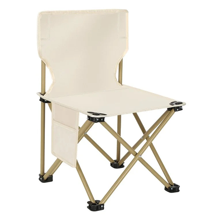 Size L Portable Folding Chair Metal+Oxford Cloth Outdoor Camping Fishing Backrest Chair
