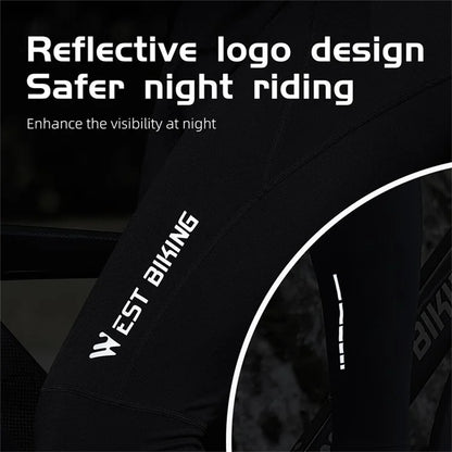 WEST BIKING YP0203130 Reflective Cycling Pants Men / Women Riding Tights Leggings 3D Padded Bike Pants