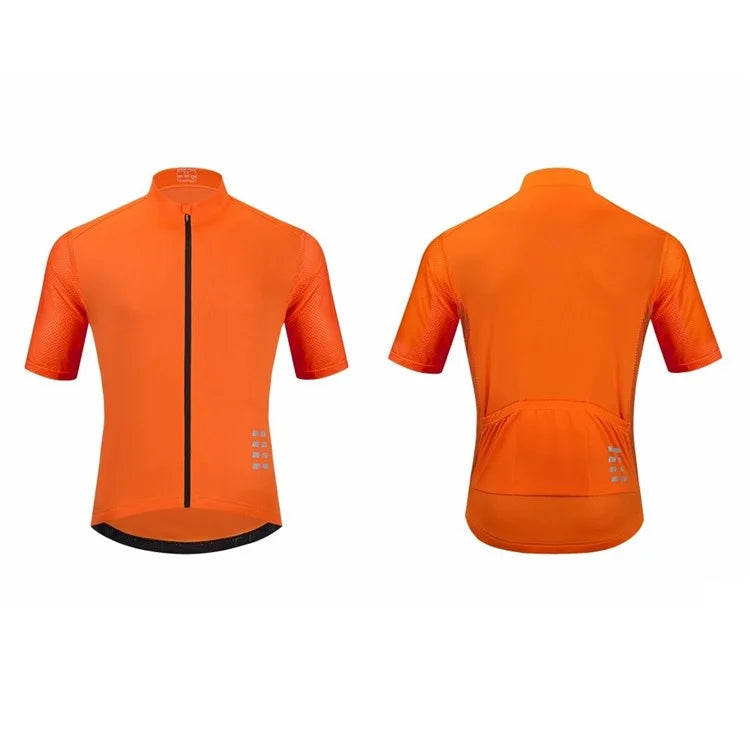 WOSAWE BL247 Men's Cycling Short Sleeves Shirt Sports Tops Zipper Design Reflective Bike Jersey