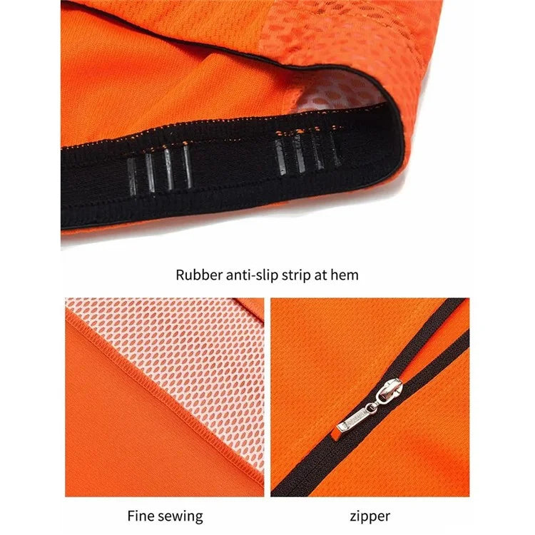 WOSAWE BL247 Men's Cycling Short Sleeves Shirt Sports Tops Zipper Design Reflective Bike Jersey