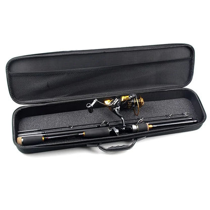 JSFUN 61.5x15x7cm Fishing Rod Storage Bag Shock-Absorbed EVA Hardshell Case for Fishing Tools