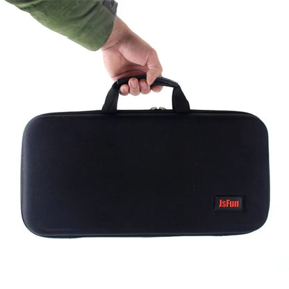 JSFUN 43.5x21.5x6cm EVA Fishing Rod Reel Bag Fishing Tool Storage Pouch with Slotted Sponge Lining