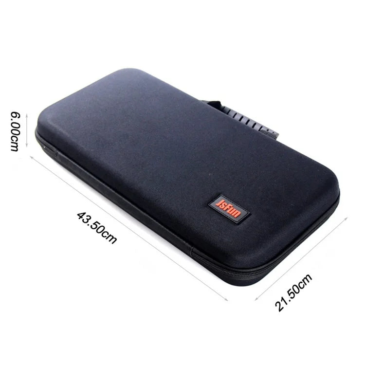 JSFUN 43.5x21.5x6cm EVA Fishing Rod Reel Bag Fishing Tool Storage Pouch with Slotted Sponge Lining