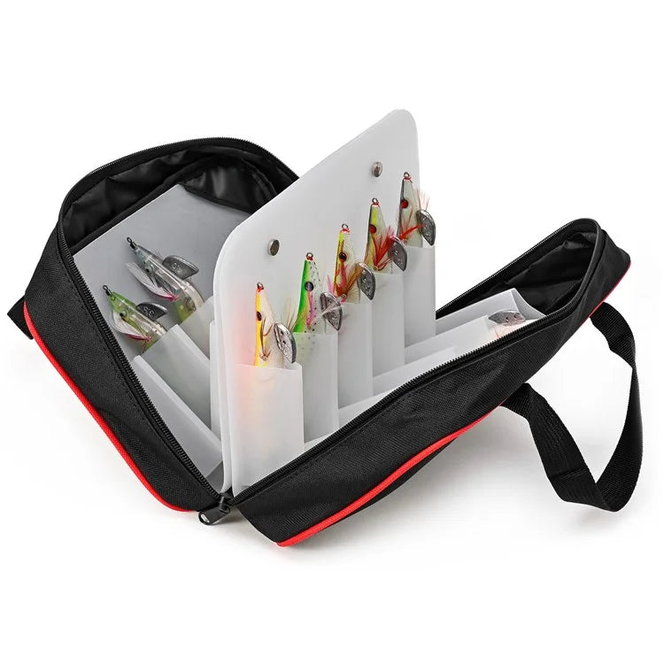LEO 28256 20-Grid Polyester+PP Squid Hook Storage Bag Fishing Lures Soft Bait Storage Case