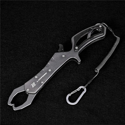 LEO 28235 Anti-skid Fishing Grip Aluminum Alloy Fish Control Clamp with Anti-lost Rope and Buckle